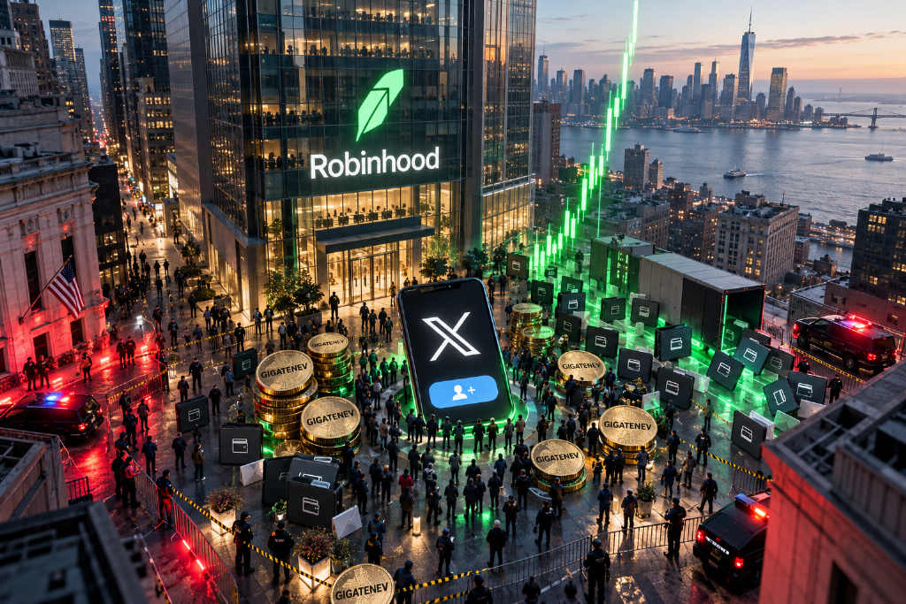 Robinhood CEO 关注 Giga Tenev 账号后,GIGATENEV 短时拉升 17 倍