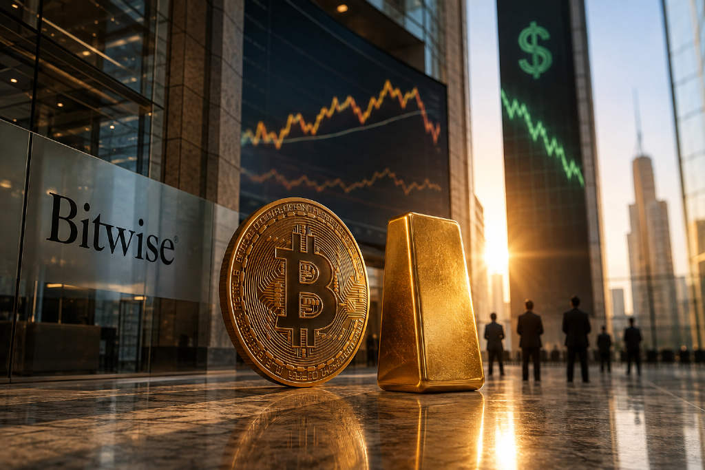 Bitwise:比特币与黄金90天相关性创近六年新高,美元走弱利好两者