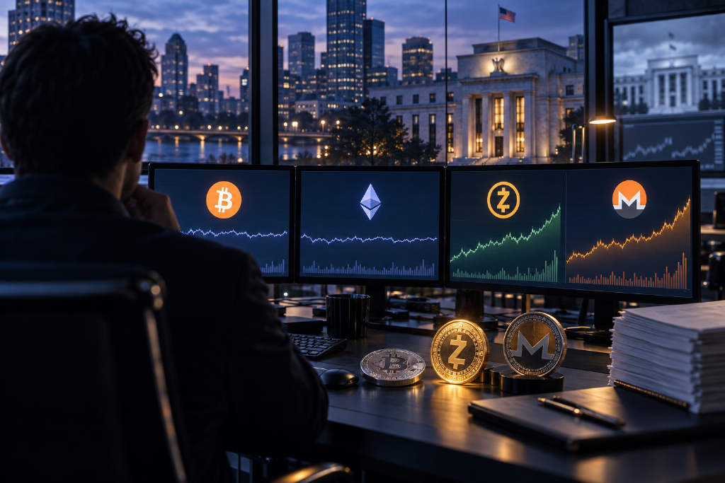 Bitcoin Stalls While Zcash and Monero Outperform in a Flat Crypto Market