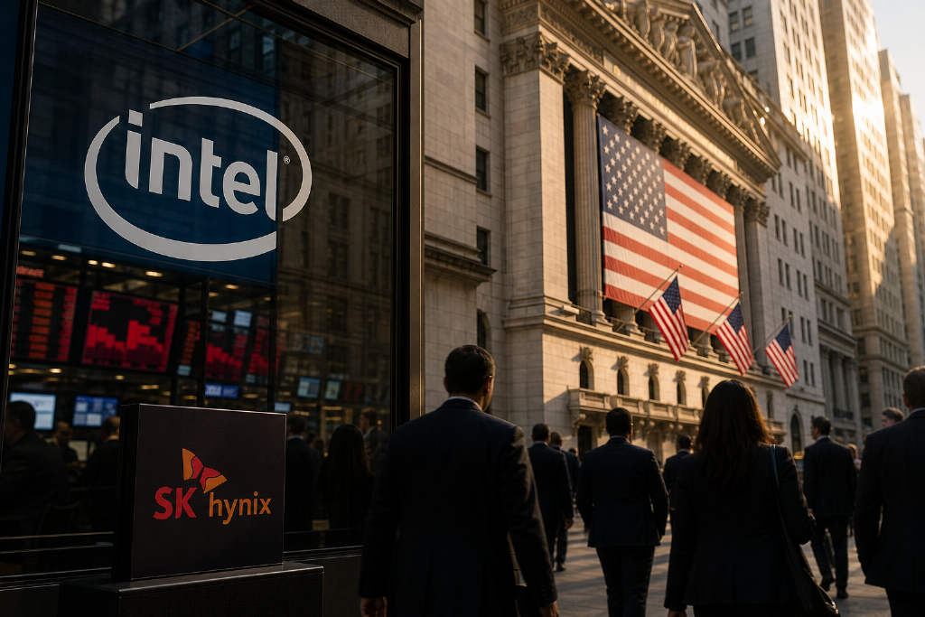 U.S. stocks open lower, while Intel gains 1.8%
