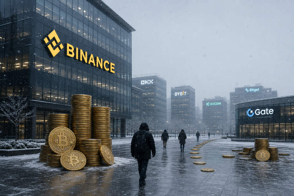过去 7 日前十交易所 BTC 余额变动:Binance 增幅居首,Gate 降幅最大