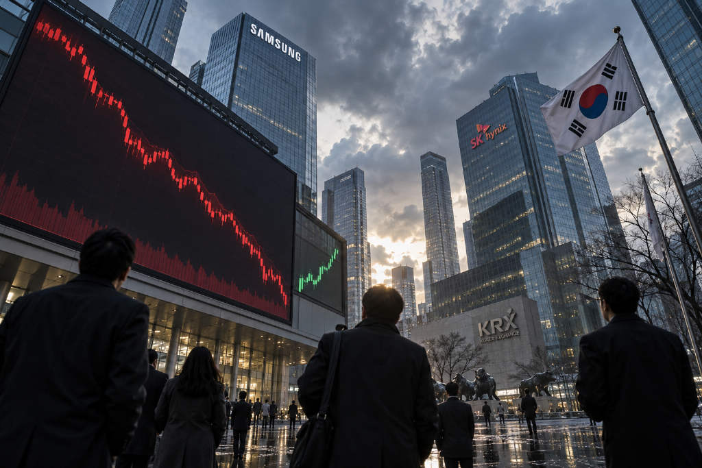 韩国 KOSPI 指数本周跌 14.5%,创 2008 年 10 月以来最大周跌幅