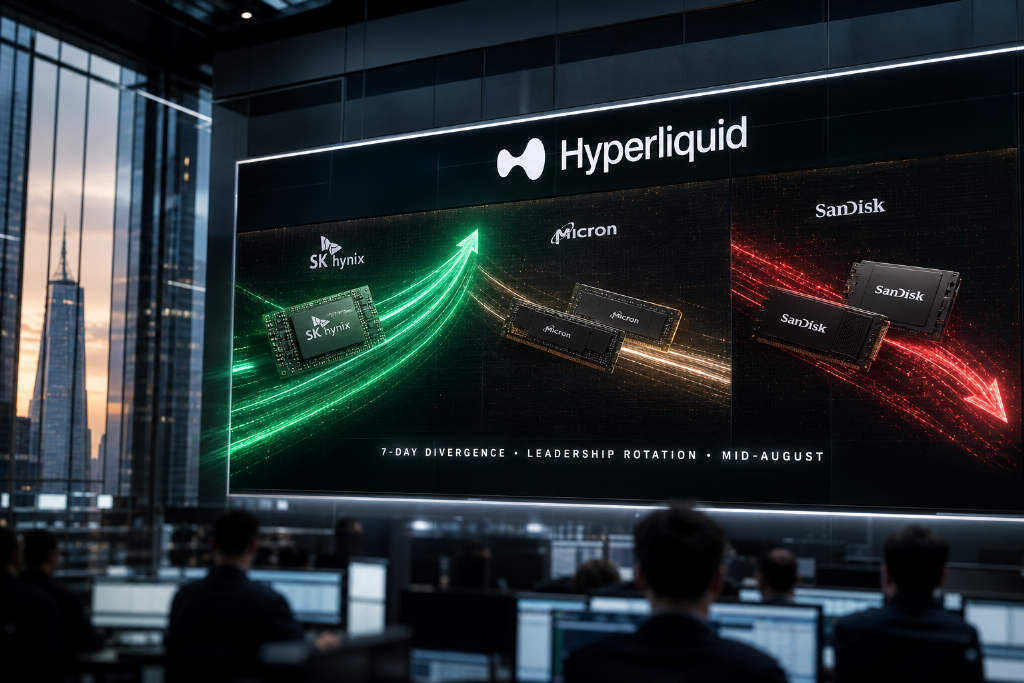 Hyperliquid 存储三股近 7 日分化,SKHX 短线领涨