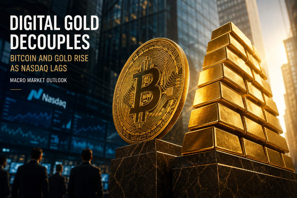 Bitcoin’s 90-day correlation with gold rises to 0.56 as Nasdaq linkage weakens