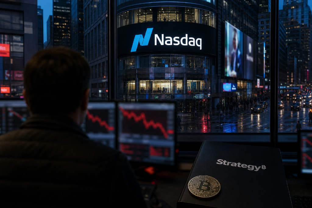 US stocks open lower Tuesday, with the Nasdaq down 1.41% and crypto-related shares mostly in the red