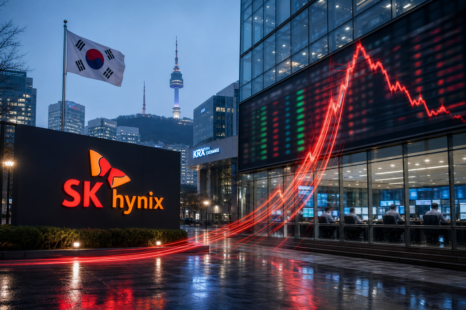 SK海力士冲高回落仅涨0.84%,南方两倍做多ETF开盘跌超7%