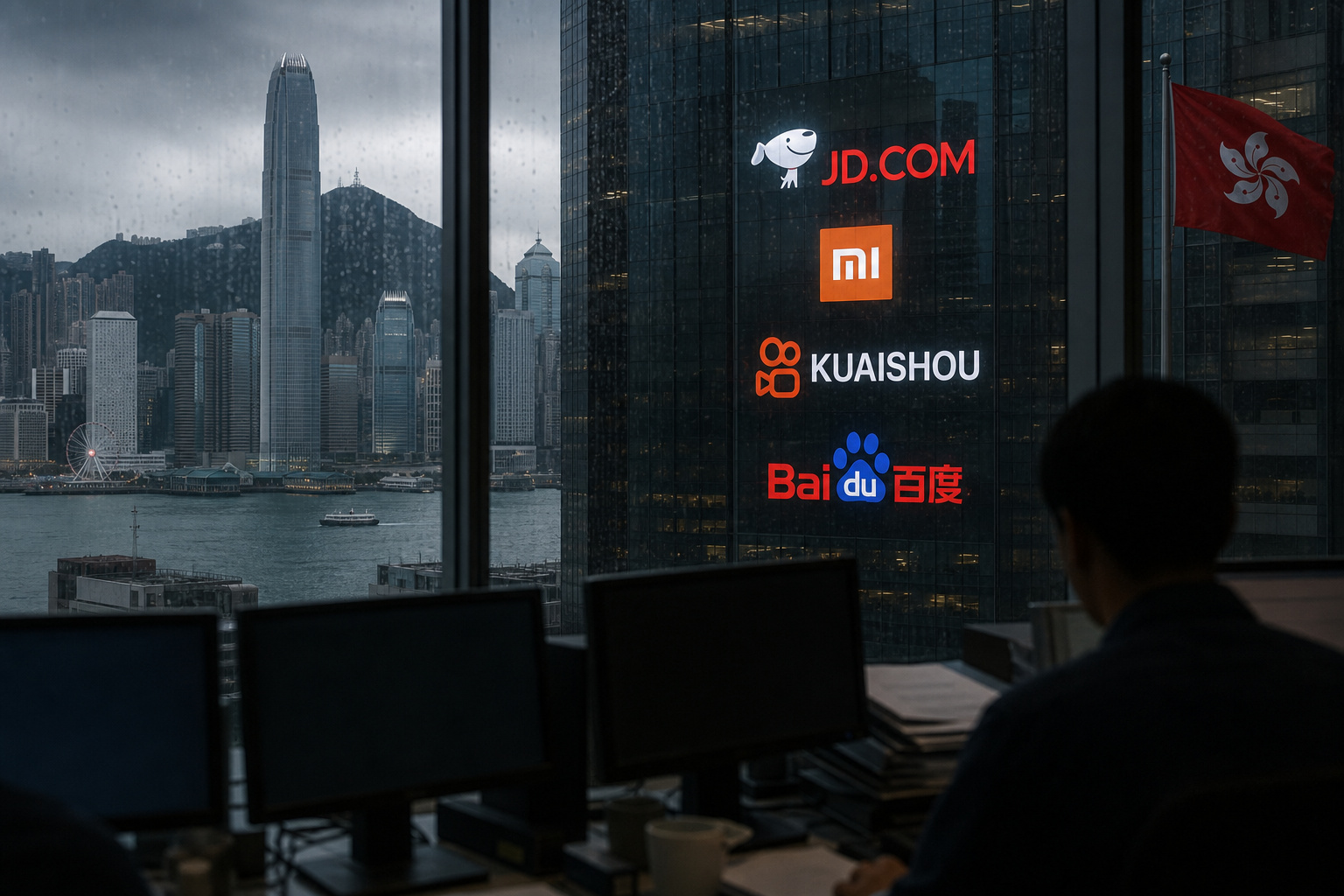 港股科网股震荡走弱,京东小米跌超3%,快手百度跟跌