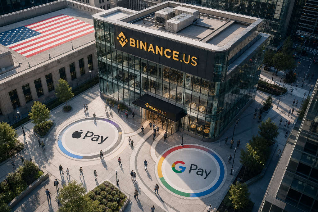 Binance US 接入 Apple Pay 与 Google Pay,支持即时买币