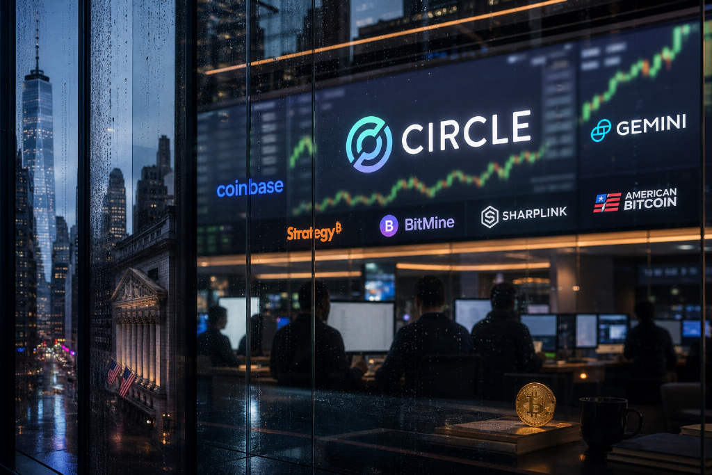 美股收盘加密概念股普涨,Circle涨幅接近10%