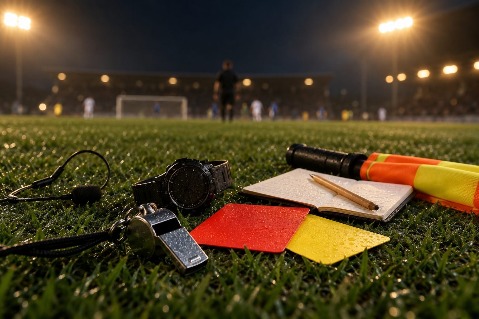 What equipment does a referee carry?