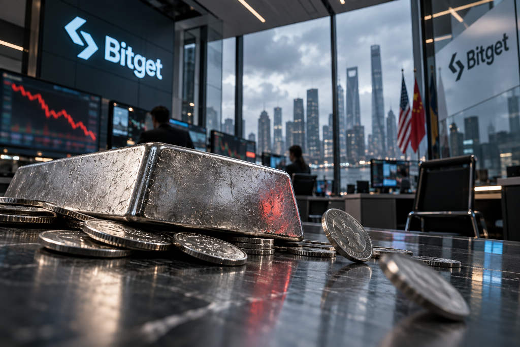 Bitget 行情显示现货白银日内跌1.55%
