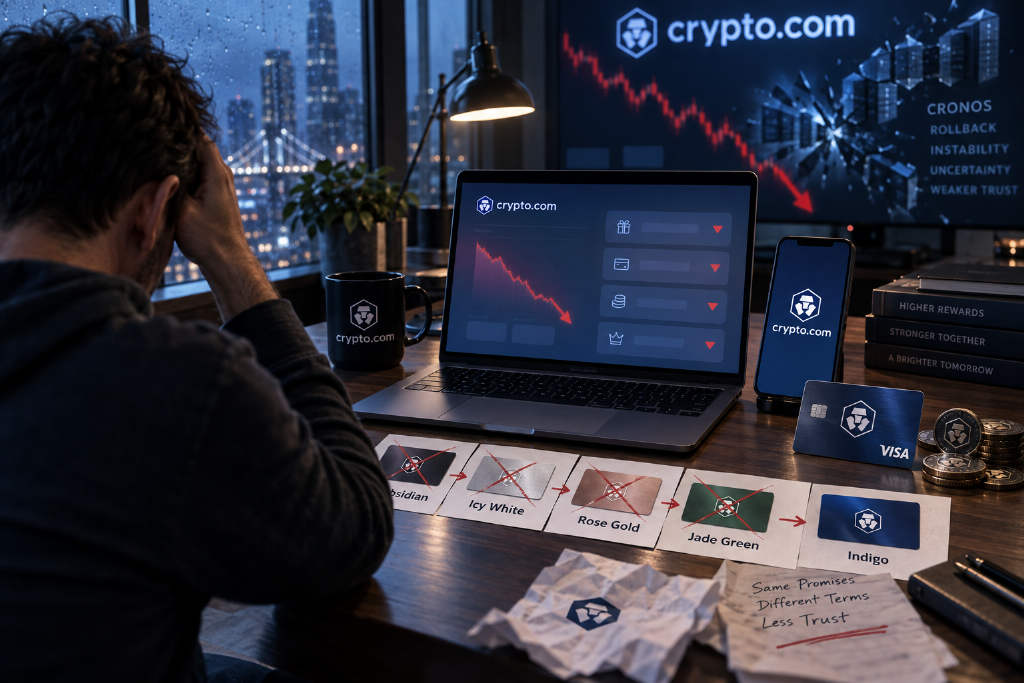 Crypto.com cuts CRO lockup rewards again as years of changing holder terms draw fresh scrutiny