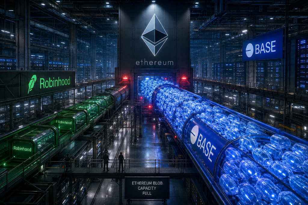 Base 交易激增挤占以太坊 Blob 空间,Robinhood Chain 批处理延迟 14 分钟