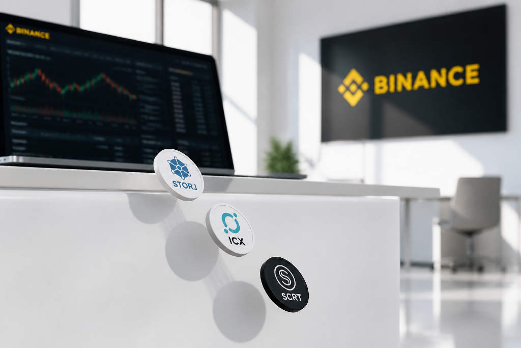 Binance宣布下架后,STORJ、ICX与SCRT短线走低
