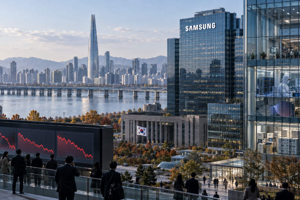 Samsung posts record quarterly profit, but shares remain about 30% below June peak