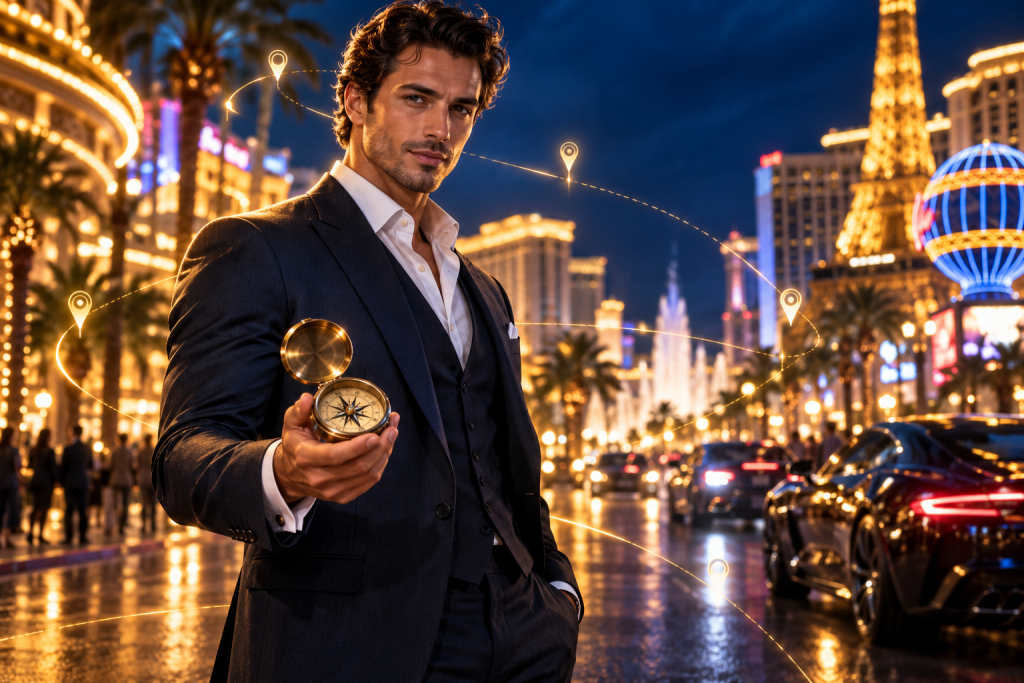 The D Las Vegas 的固定坐标与实测距离
