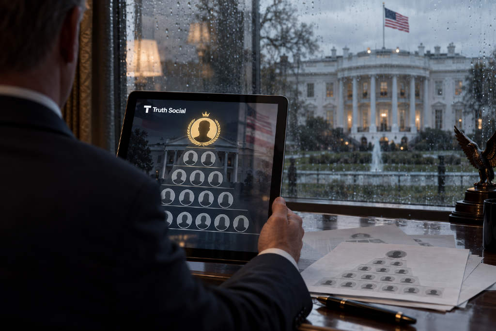 Trump posts third presidential ranking chart, puts himself alone in “The Greatest” tier