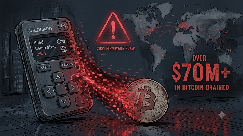 Coldcard flaw sparks fresh doubts over Bitcoin self-custody as $110 million in BTC is drained