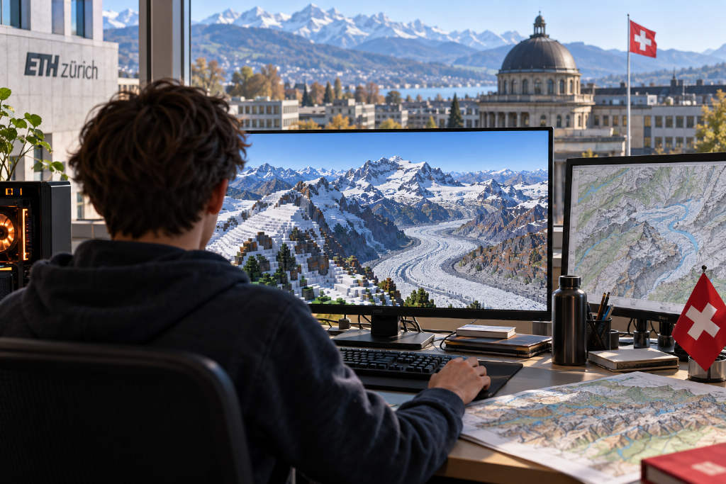 ETH Zurich student rebuilds Switzerland at 1:1 scale in Minecraft, sells full map only to Swiss residents