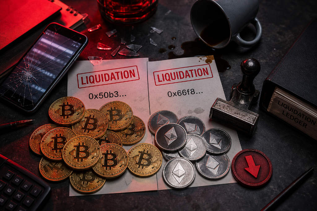 Lookonchain:两地址 30 分钟内共清算 4577 万美元