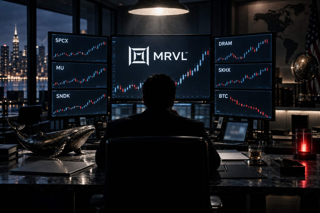 MRVL早期多头持有6180万美元永续合约,累计盈利1626万美元