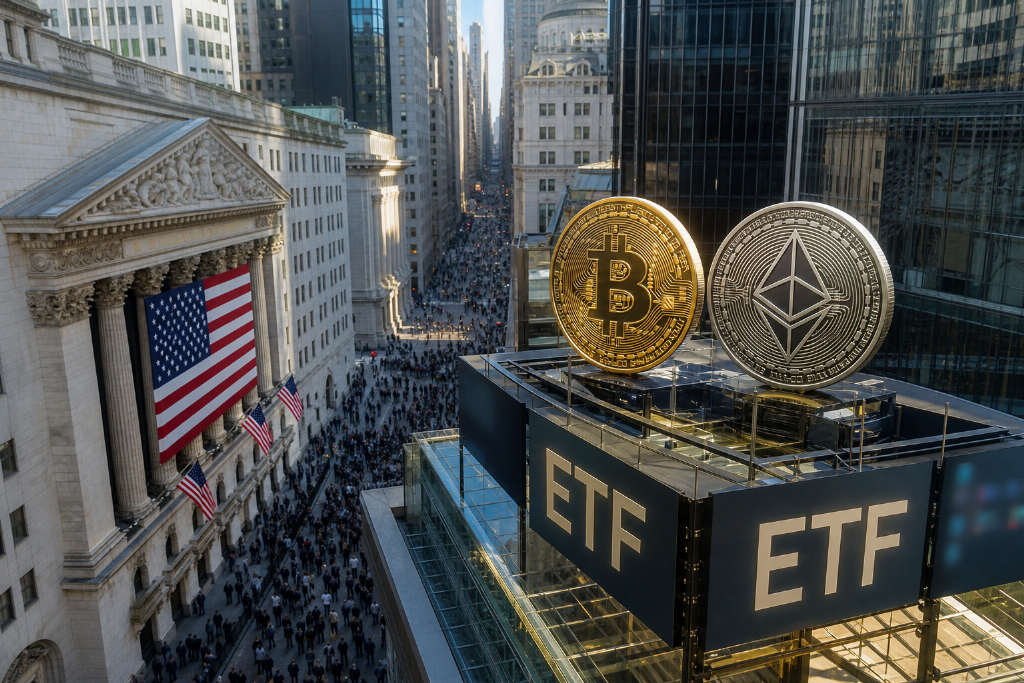 比特币与以太坊现货 ETF 周度净流入升至 10 个月高位