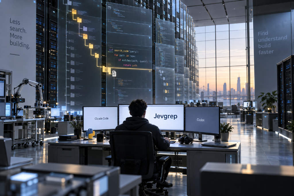 Jevgrep targets code search for coding agents, with SWE-bench run showing a 28.63% cost drop
