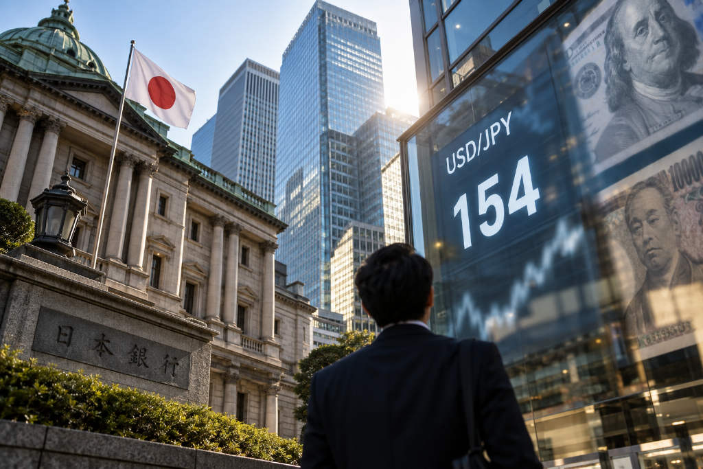 美元兑日元升破154,较上一交易时段收涨0.3%