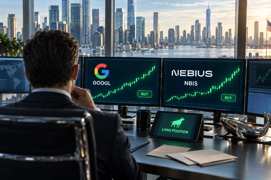 某巨鲸做多 GOOGL 与 NBIS,成交规模约 745.8 万美元