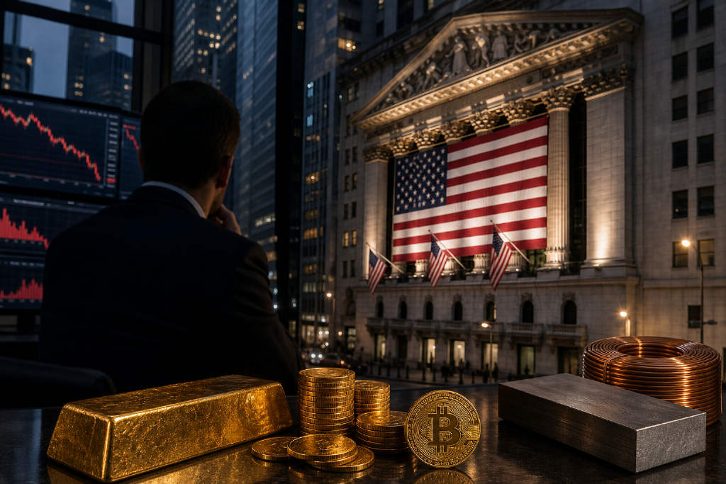 美元走弱与科技股承压下,资金转向比特币、黄金及原物料