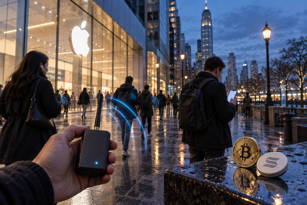 @callebtc 演示借助苹果“查找”网络发送 Cashu 电子现金