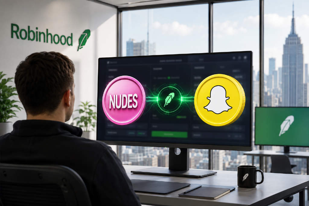 Robinhood Chain迷因币NUDES两天涨304%,最大池配对Snap股票代币