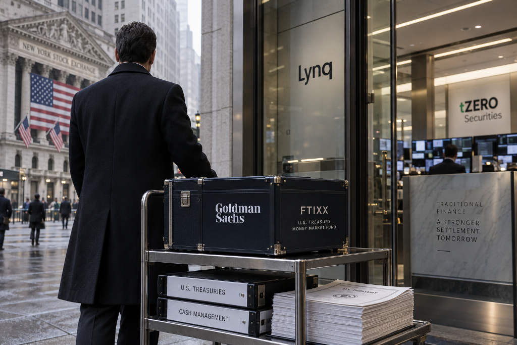 Goldman Sachs brings its roughly $100 billion Treasury fund to Lynq without tokenizing it