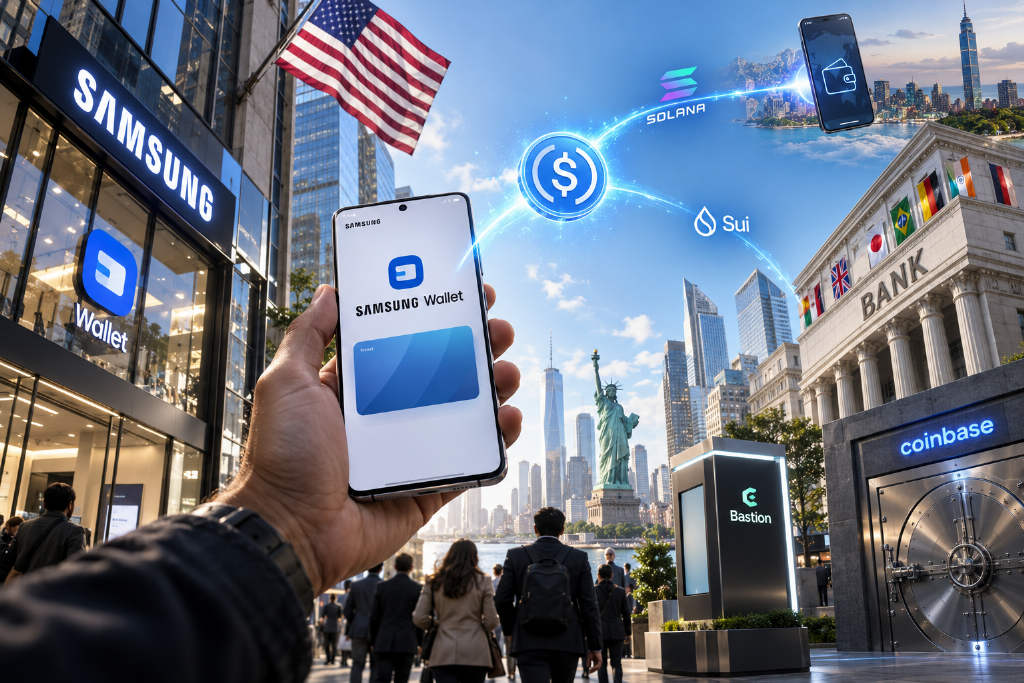 三星钱包将上线 USDC 跨境汇款,Solana、Sui 与 Coinbase 提供底层支持