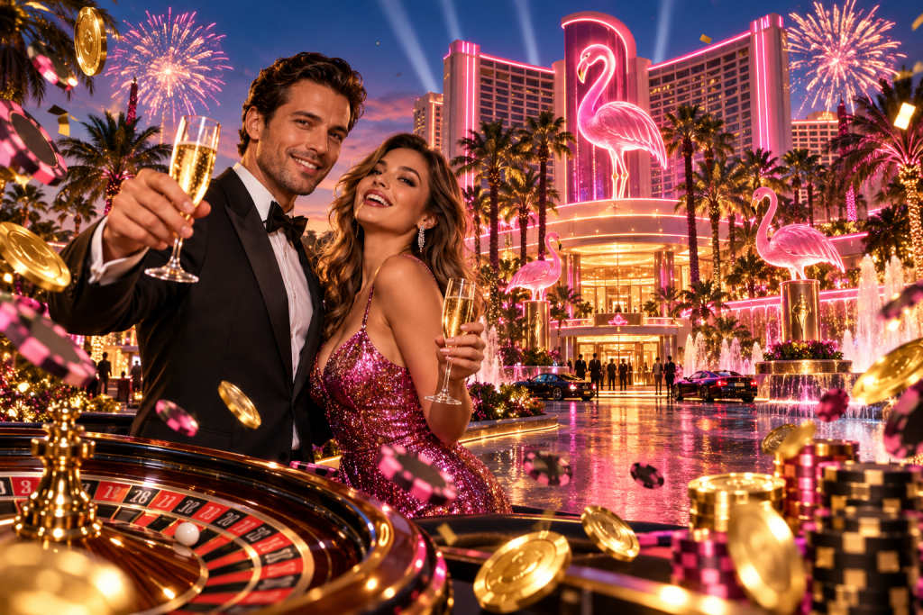 Flamingo Casino: fixed location and documented straight-line distances