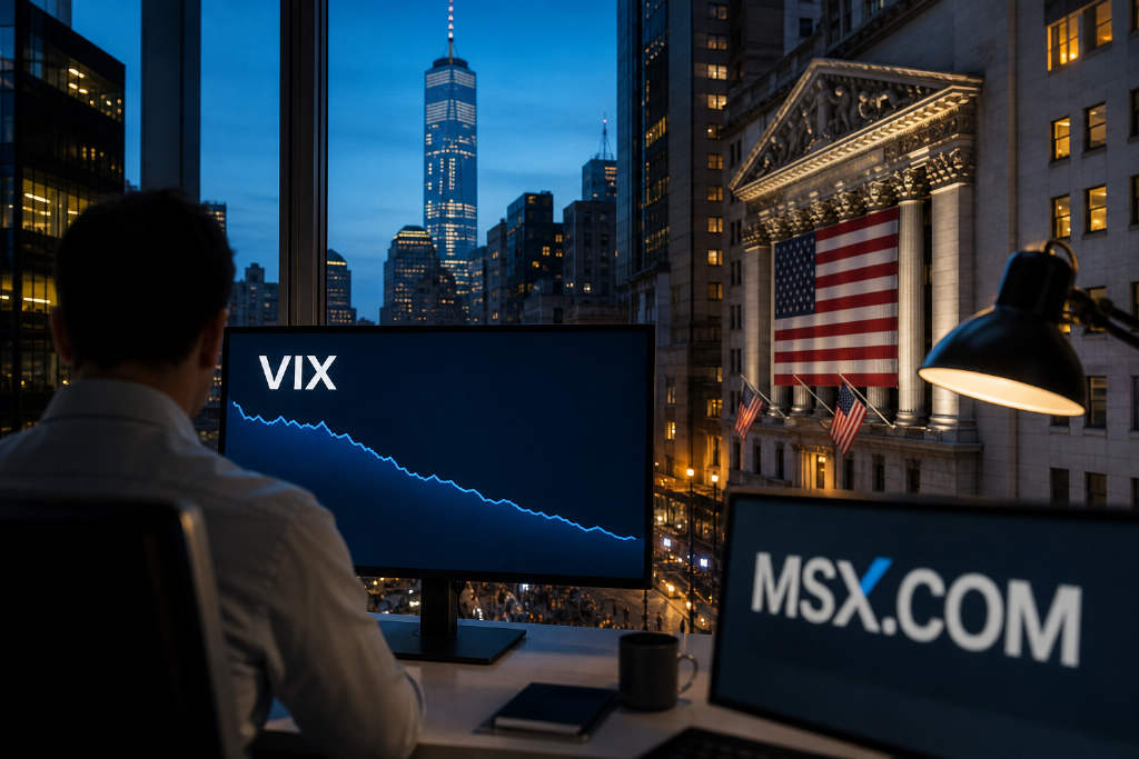 VIX 触及一周低点,最新报 15.04 点