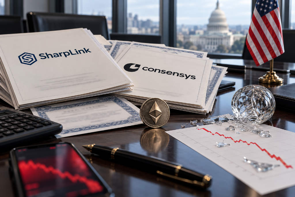 Joe Lubin旗下Consensys清仓SharpLink,股价较高点跌去94%