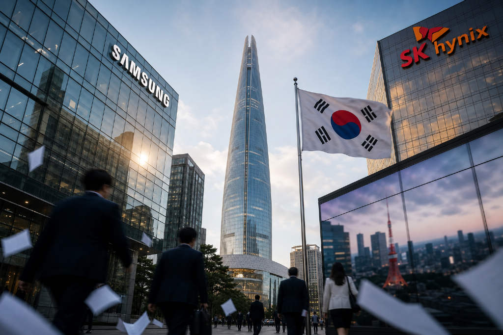 韩国 KOSPI 收涨 0.46%,SK 海力士与三星电子涨超 1%