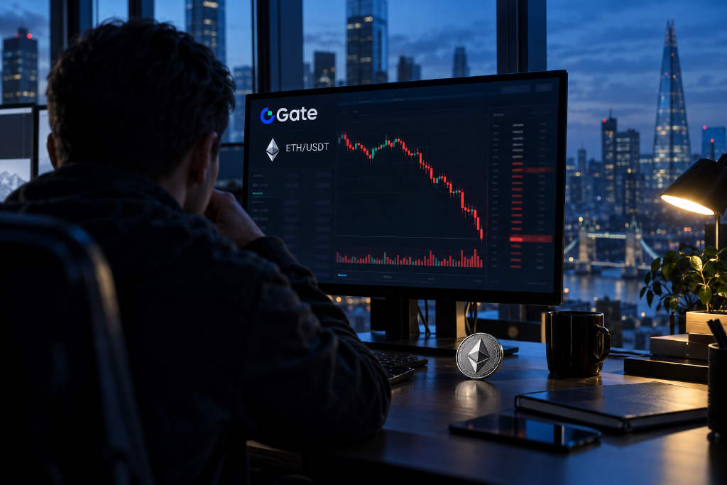 ETH/USDT falls 5.58% in 24 hours to $2,544.36 on Gate data