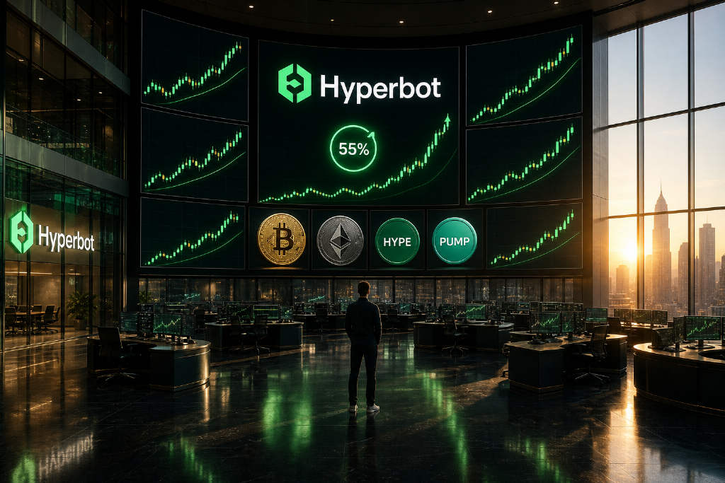 Hyperbot:麻吉大哥所有多单暂时浮盈,回报率报 55%