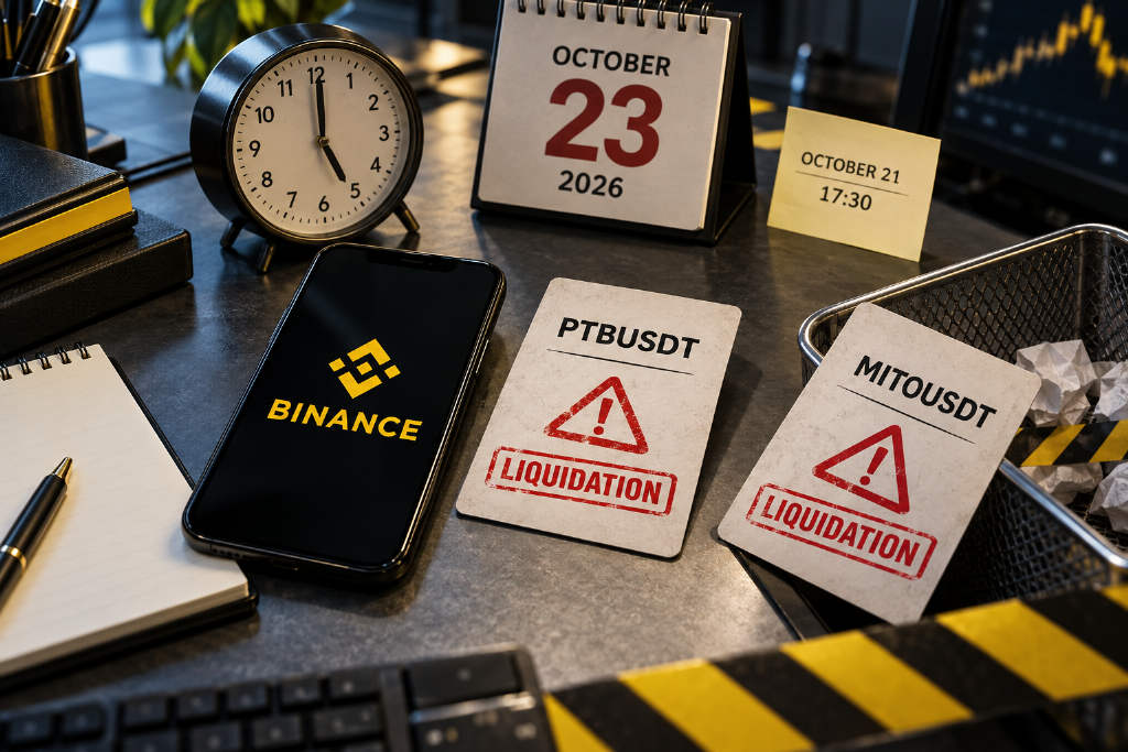 币安将于 10 月 23 日清算并下架 PTBUSDT、MITOUSDT 合约