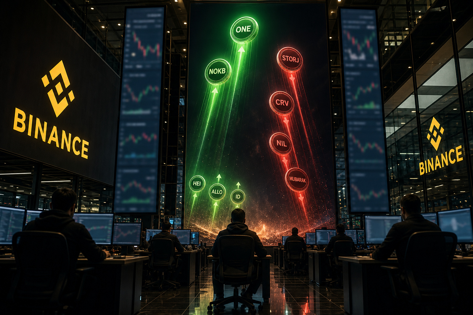 ONE, NOKB Rise as STORJ Slides 37.79% in Volatile Binance Spot Session