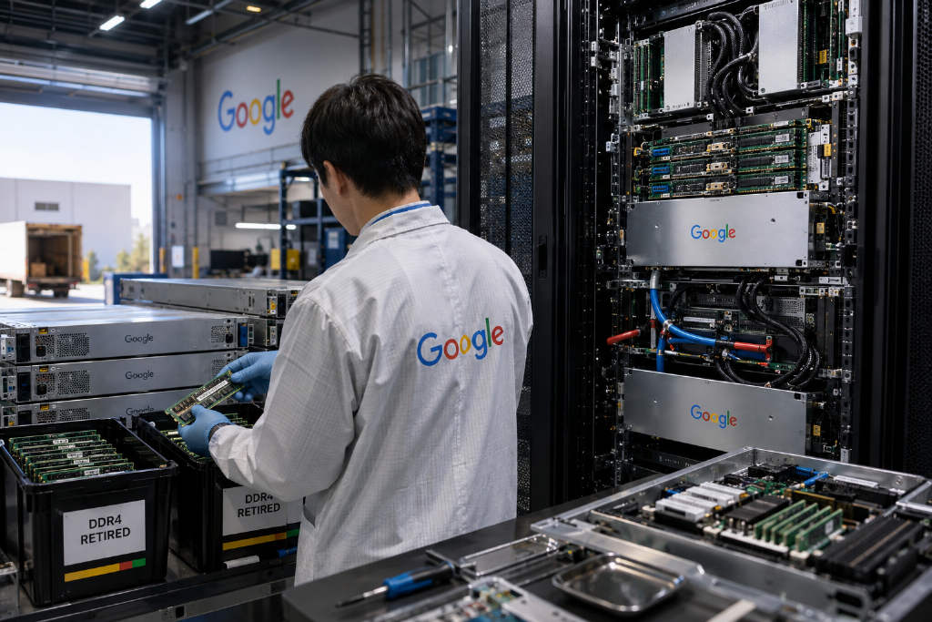 谷歌为突破AI内存瓶颈开发软硬件方案,回收DDR4组件建立内部供应链