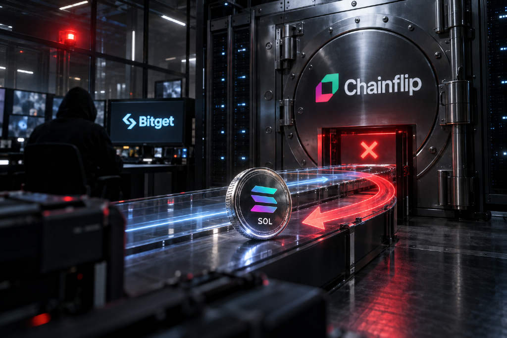 Bitget黑客地址试图经Chainflip转移约100枚SOL未果