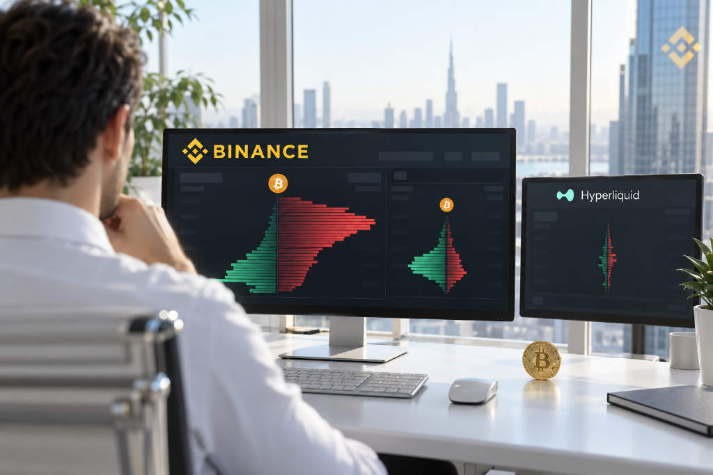 BTC 报 85852 美元，Binance 永续卖盘厚度领先