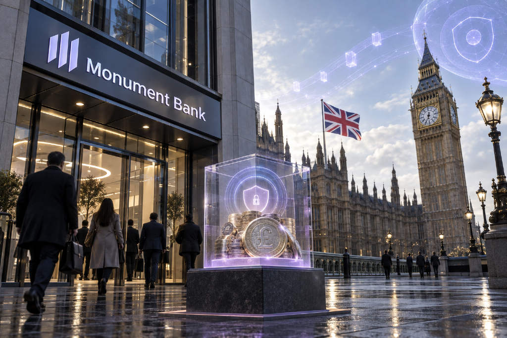 Monument Bank拟在公链上代币化最多2.5亿英镑零售存款