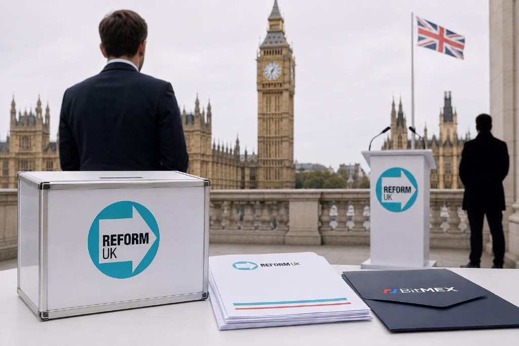 BitMEX 联合创始人 Ben Delo 占英国 Reform UK 二季度捐款约 74%