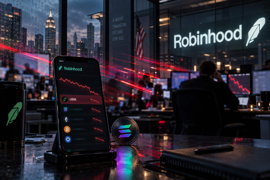 Robinhood Chain 与 Solana 生态代币走弱,UBIK 跌超 40%