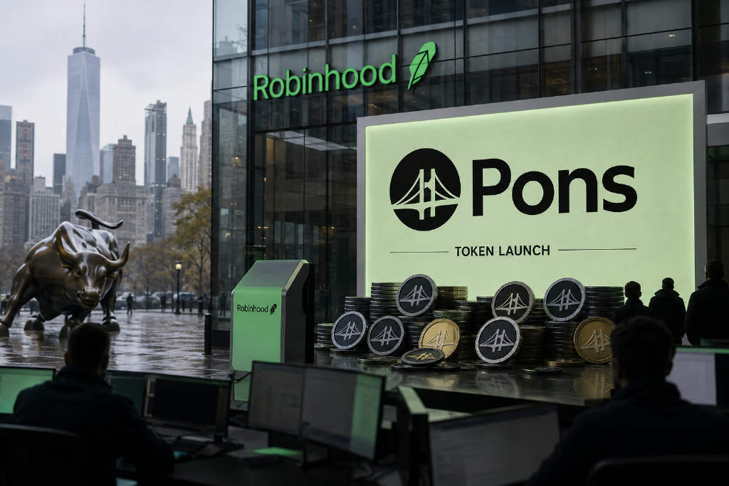 Pons发行代币占Robinhood Chain Launchpad 24小时交易量73.5%