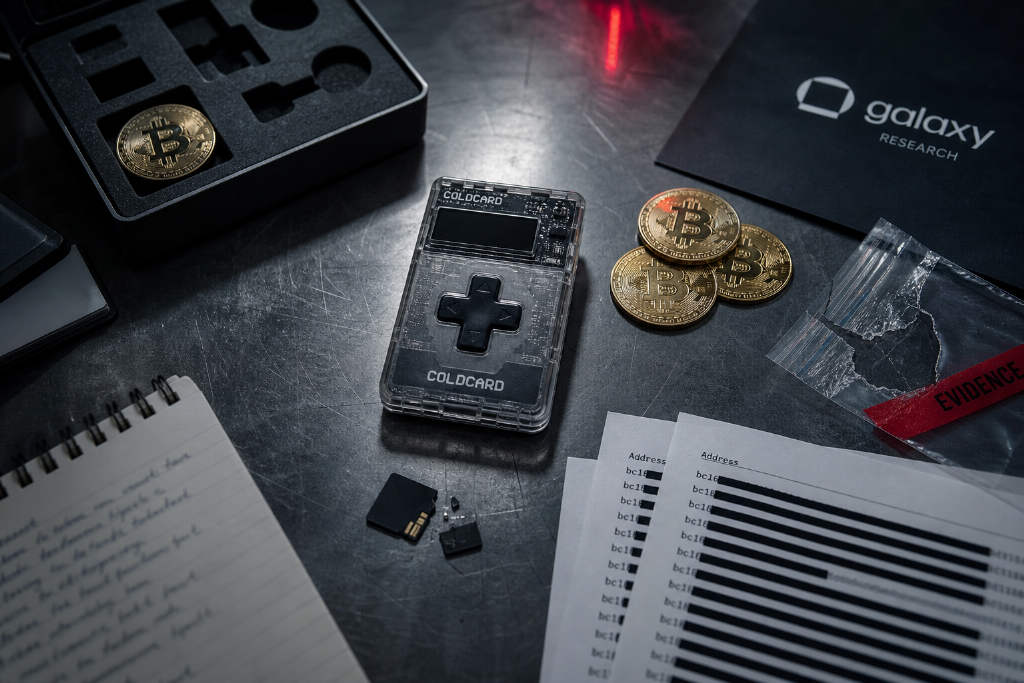 Galaxy研究主管:Coldcard漏洞波及8865个地址,损失1789.28枚BTC